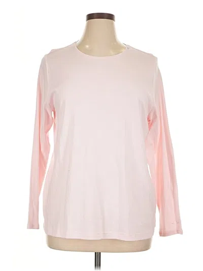 Pre-owned Croft & Barrow Long Sleeve T-shirt In Pink