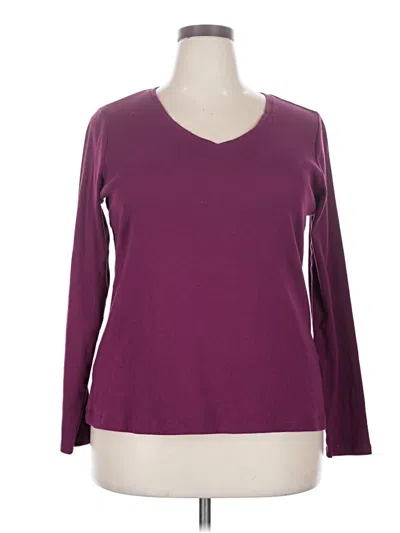 Pre-owned Croft & Barrow Long Sleeve T-shirt In Purple