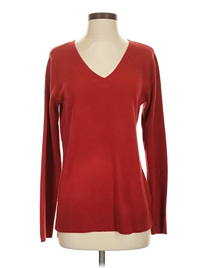 Pre-owned Croft & Barrow Long Sleeve T-shirt In Red