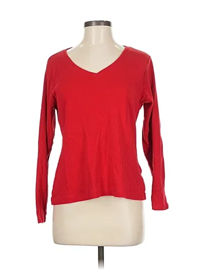 Pre-owned Croft & Barrow Long Sleeve T-shirt In Red