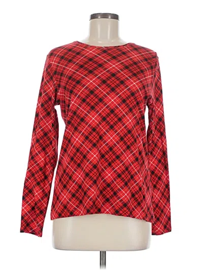 Pre-owned Croft & Barrow Long Sleeve T-shirt In Red
