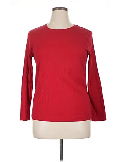 Pre-owned Croft & Barrow Long Sleeve T-shirt In Red