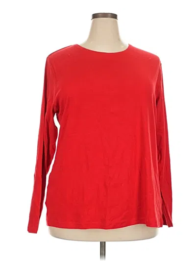 Pre-owned Croft & Barrow Long Sleeve T-shirt In Red
