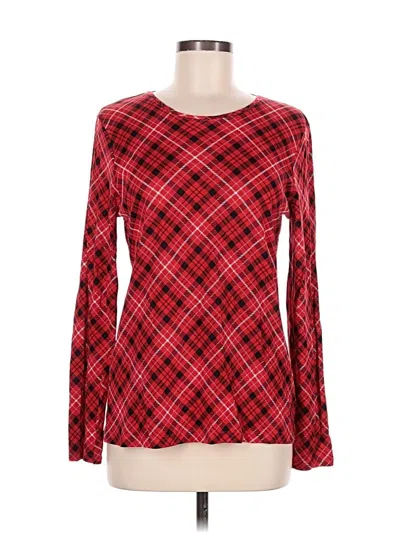 Pre-owned Croft & Barrow Long Sleeve T-shirt In Red