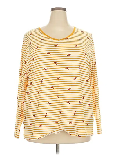 Pre-owned Croft & Barrow Long Sleeve T-shirt In Yellow