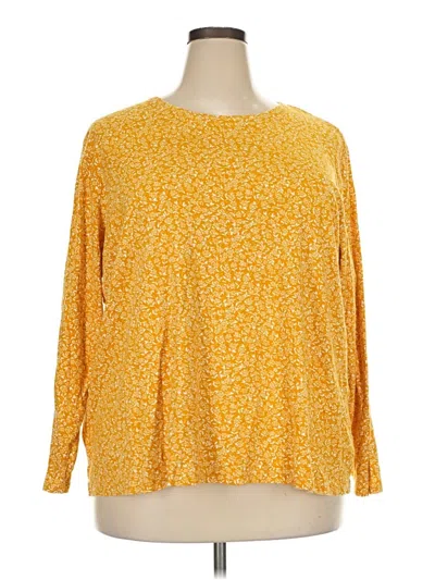 Pre-owned Croft & Barrow Long Sleeve T-shirt In Yellow
