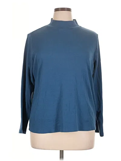 Pre-owned Croft & Barrow Long Sleeve Turtleneck In Blue