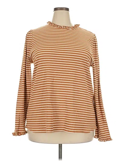 Pre-owned Croft & Barrow Long Sleeve Turtleneck In Brown