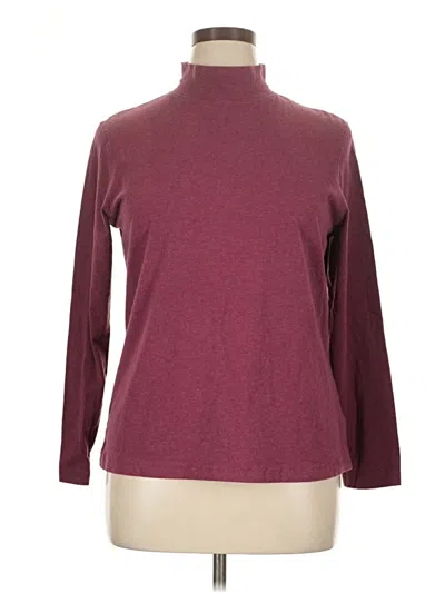 Pre-owned Croft & Barrow Long Sleeve Turtleneck In Burgundy