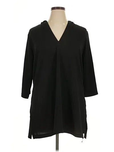 Pre-owned Croft & Barrow Poncho In Black
