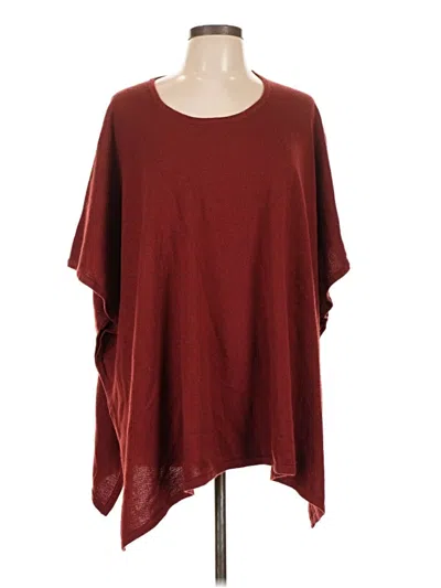 Pre-owned Croft & Barrow Poncho In Burgundy