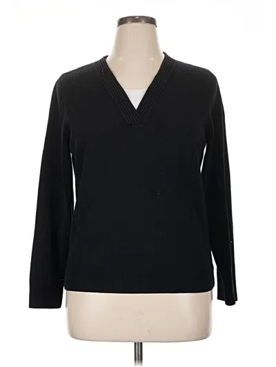 Pre-owned Croft & Barrow Pullover Sweater In Black