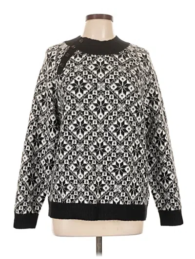 Pre-owned Croft & Barrow Pullover Sweater In Black