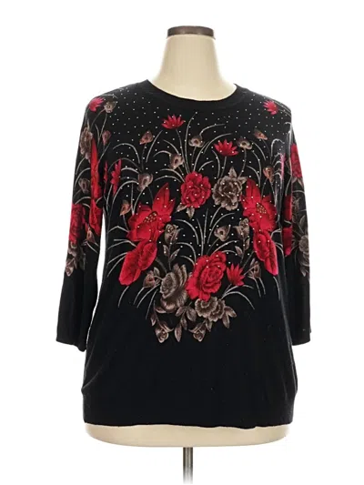 Pre-owned Croft & Barrow Pullover Sweater In Black
