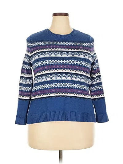 Pre-owned Croft & Barrow Pullover Sweater In Blue