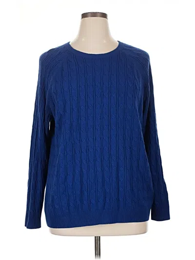 Pre-owned Croft & Barrow Pullover Sweater In Blue