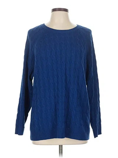 Pre-owned Croft & Barrow Pullover Sweater In Blue