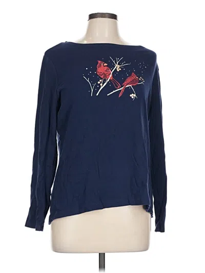 Pre-owned Croft & Barrow Pullover Sweater In Blue