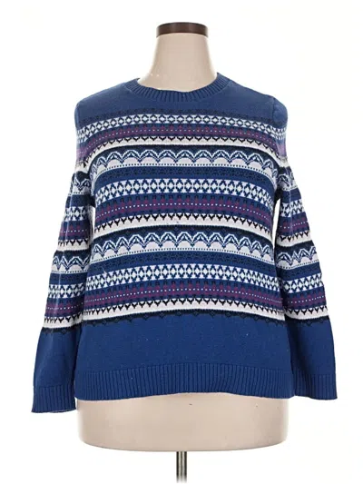 Pre-owned Croft & Barrow Pullover Sweater In Blue
