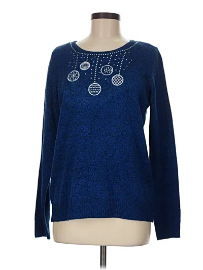 Pre-owned Croft & Barrow Pullover Sweater In Blue