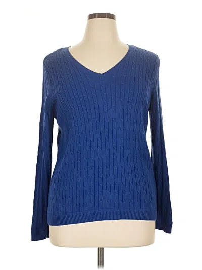 Pre-owned Croft & Barrow Pullover Sweater In Blue