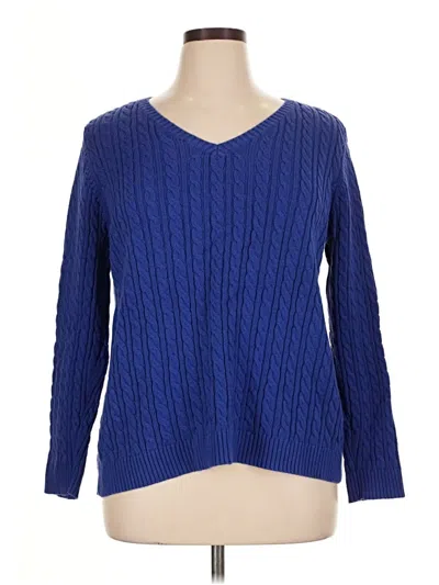 Pre-owned Croft & Barrow Pullover Sweater In Blue