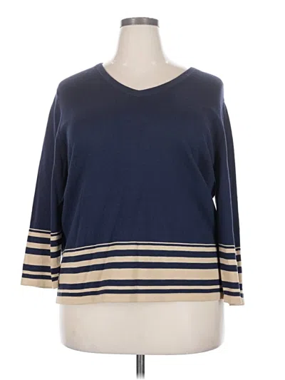 Pre-owned Croft & Barrow Pullover Sweater In Blue