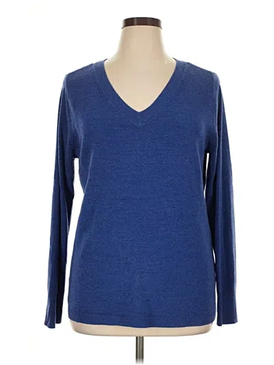 Pre-owned Croft & Barrow Pullover Sweater In Blue