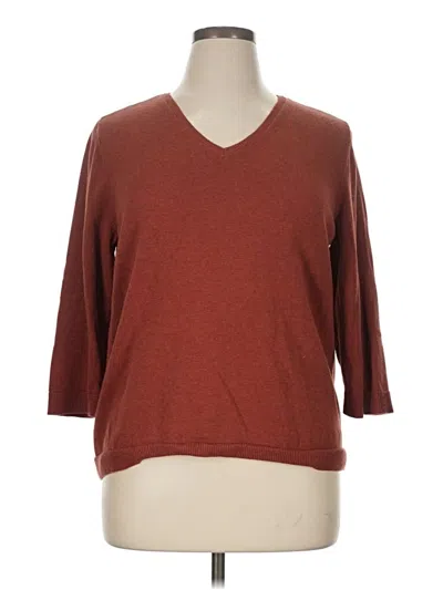 Pre-owned Croft & Barrow Pullover Sweater In Brown