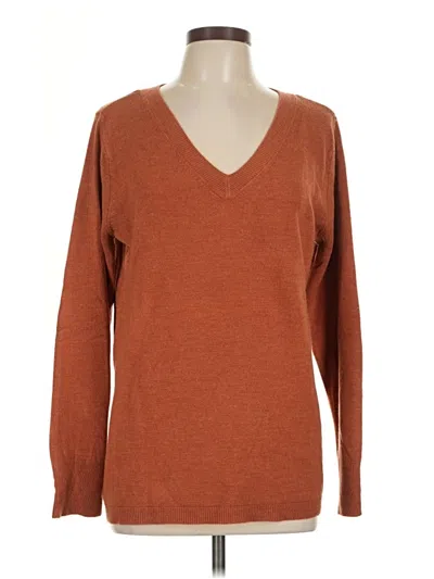 Pre-owned Croft & Barrow Pullover Sweater In Brown