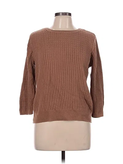 Pre-owned Croft & Barrow Pullover Sweater In Brown