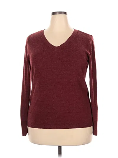 Pre-owned Croft & Barrow Pullover Sweater In Burgundy