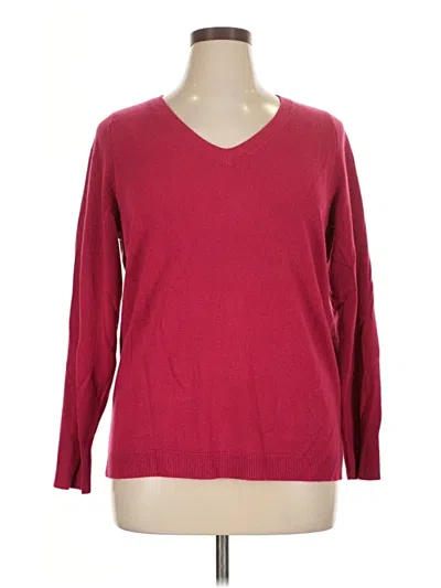 Pre-owned Croft & Barrow Pullover Sweater In Burgundy