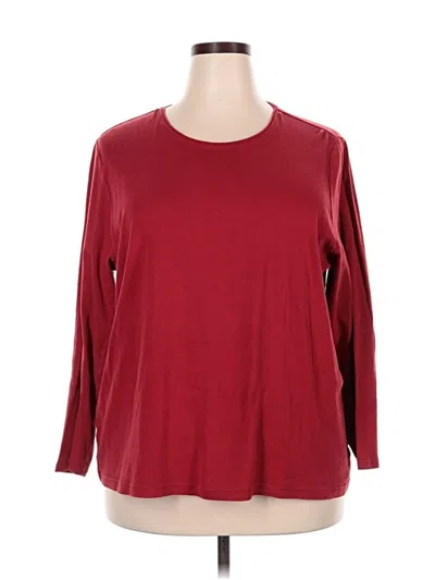 Pre-owned Croft & Barrow Pullover Sweater In Burgundy