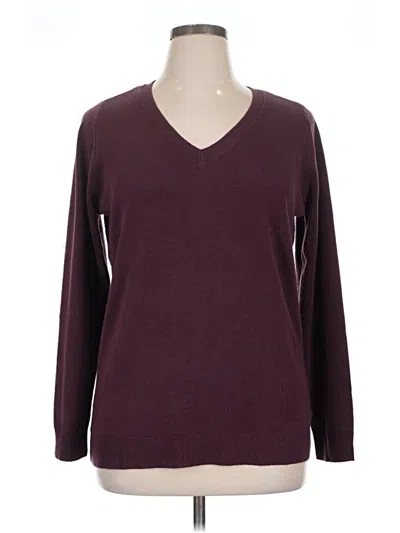 Pre-owned Croft & Barrow Pullover Sweater In Burgundy
