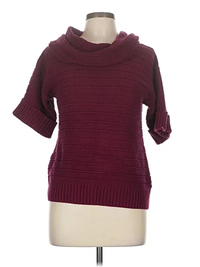 Pre-owned Croft & Barrow Pullover Sweater In Burgundy