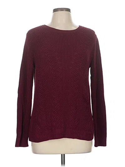 Pre-owned Croft & Barrow Pullover Sweater In Burgundy