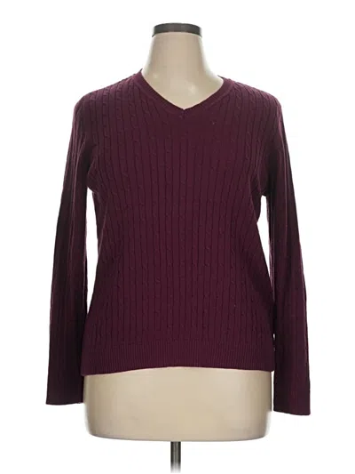 Pre-owned Croft & Barrow Pullover Sweater In Burgundy