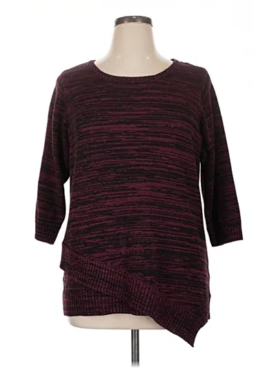Pre-owned Croft & Barrow Pullover Sweater In Burgundy