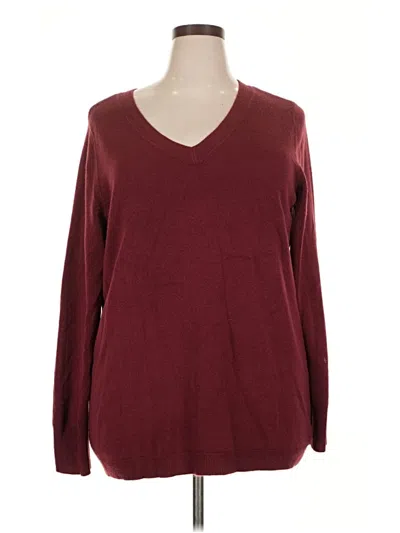 Pre-owned Croft & Barrow Pullover Sweater In Burgundy