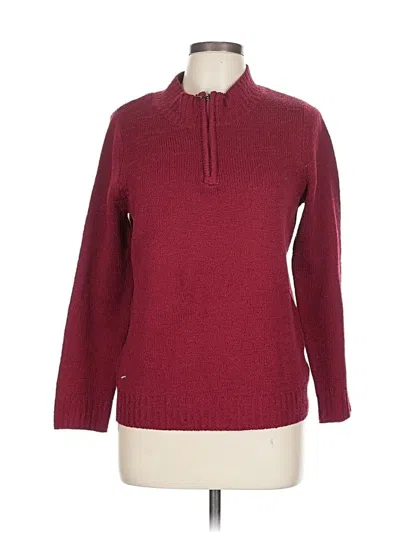 Pre-owned Croft & Barrow Pullover Sweater In Burgundy