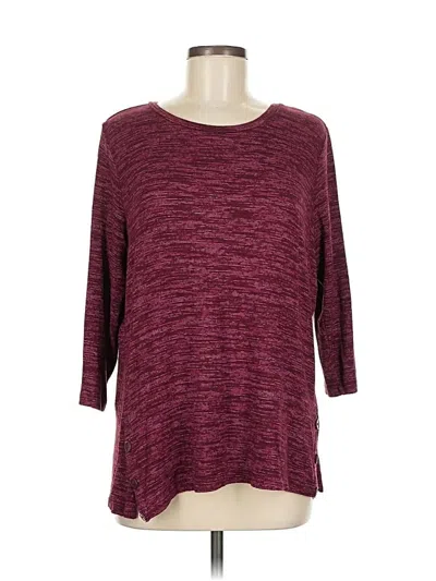 Pre-owned Croft & Barrow Pullover Sweater In Burgundy