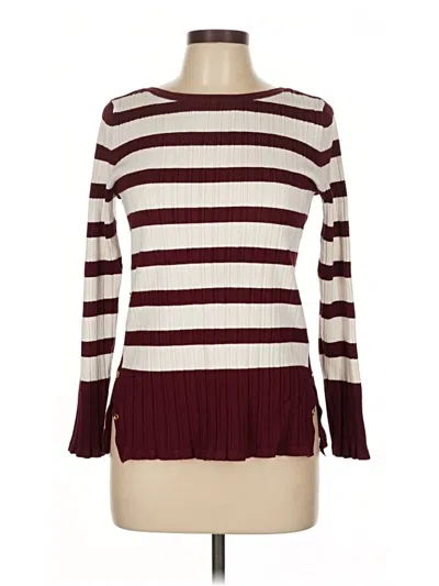 Pre-owned Croft & Barrow Pullover Sweater In Burgundy