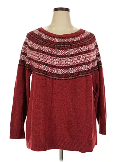Pre-owned Croft & Barrow Pullover Sweater In Burgundy