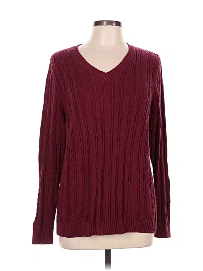 Pre-owned Croft & Barrow Pullover Sweater In Burgundy