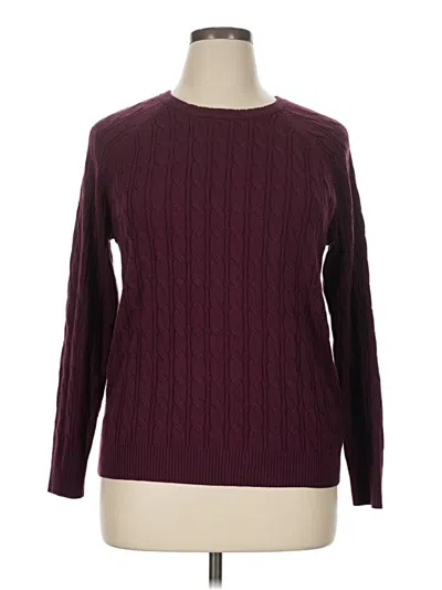 Pre-owned Croft & Barrow Pullover Sweater In Burgundy