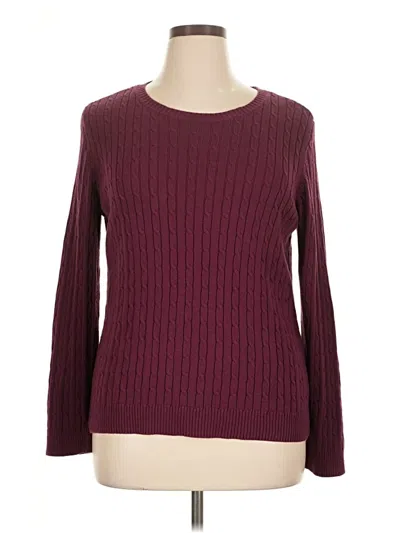 Pre-owned Croft & Barrow Pullover Sweater In Burgundy