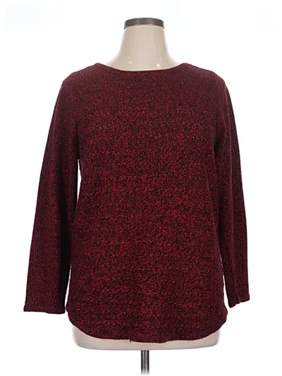 Pre-owned Croft & Barrow Pullover Sweater In Burgundy