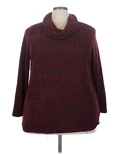 Pre-owned Croft & Barrow Pullover Sweater In Burgundy