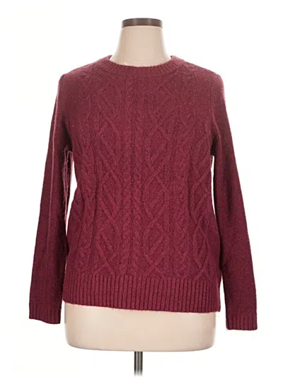 Pre-owned Croft & Barrow Pullover Sweater In Burgundy